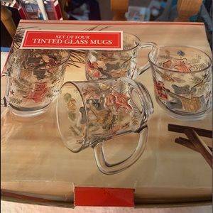 Set of four Christmas cups